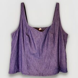 XXL Old Navy Dark Wash Denim Corset Top Sweetheart Stretchy Smocked Back